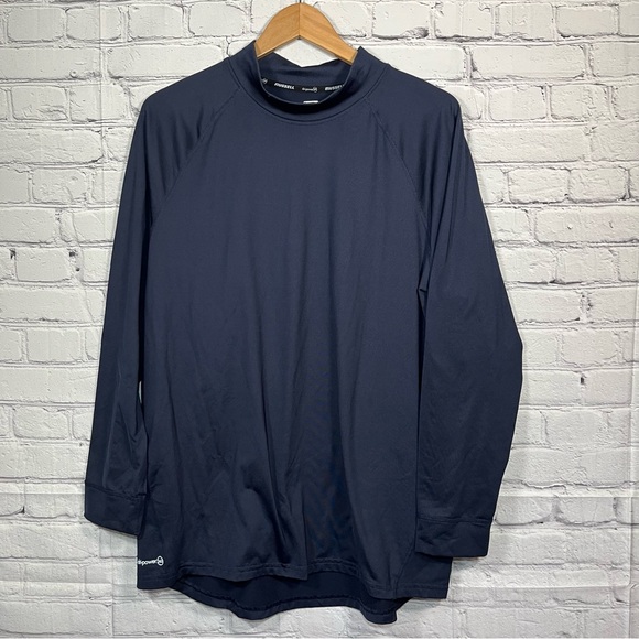 Russell Athletic Other - Russell Dri-Power 360 Mock Neck Long Sleeve Shirt Mens Size Large Blue Stretch